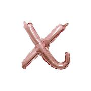 Air-Filled Rose Gold Lowercase Cursive Letter (x) Foil Balloon, 10in x 10in